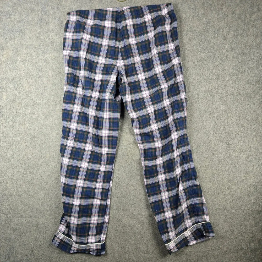 J. Crew Pajama Pants Womens Medium Blue Plaid Flannel Lounge Sleepwear Bottoms